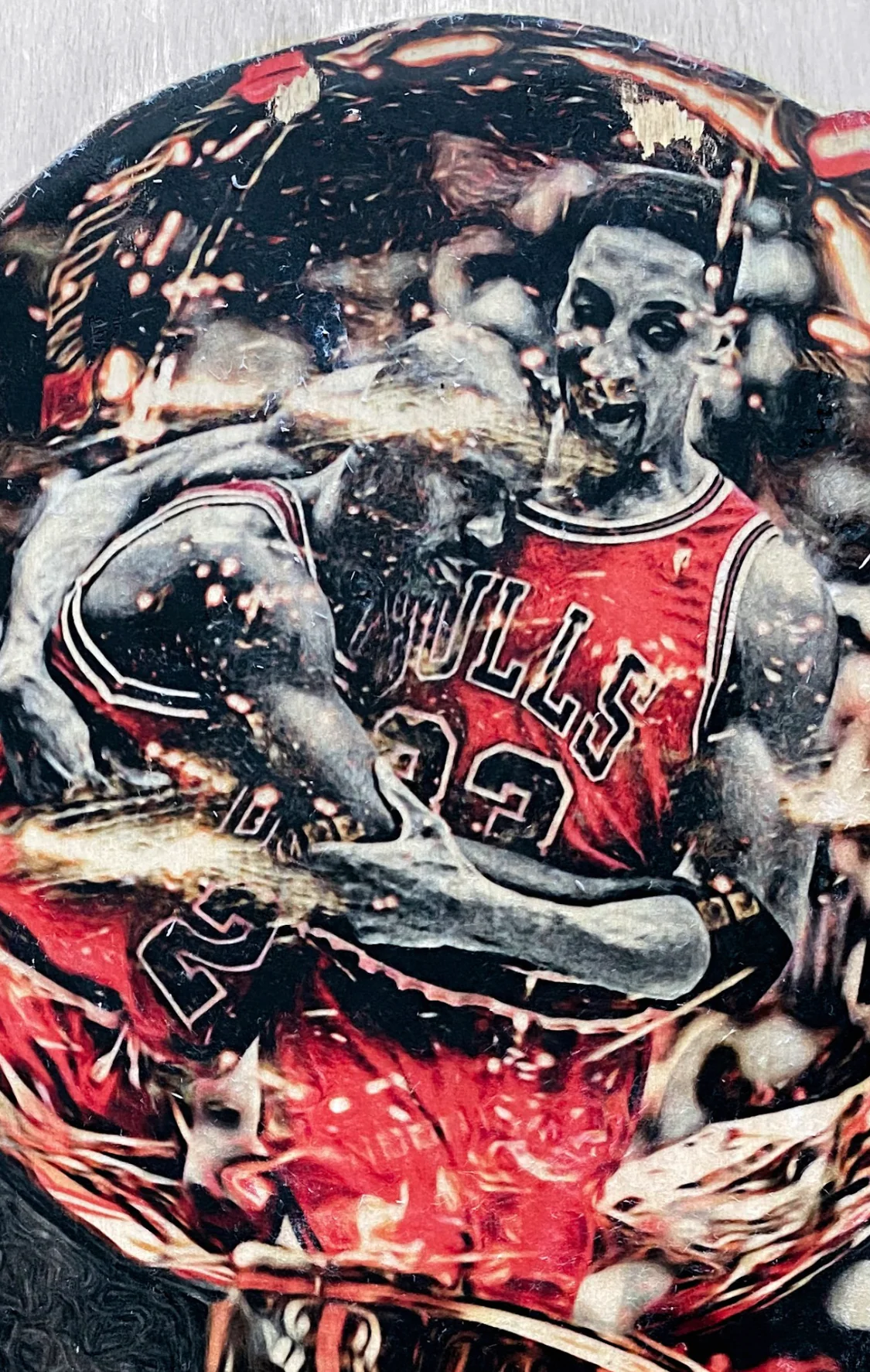"1997" (Michael Jordan) Chicago Bulls - 1/1 ORIGINAL on Birchwood - Image 2