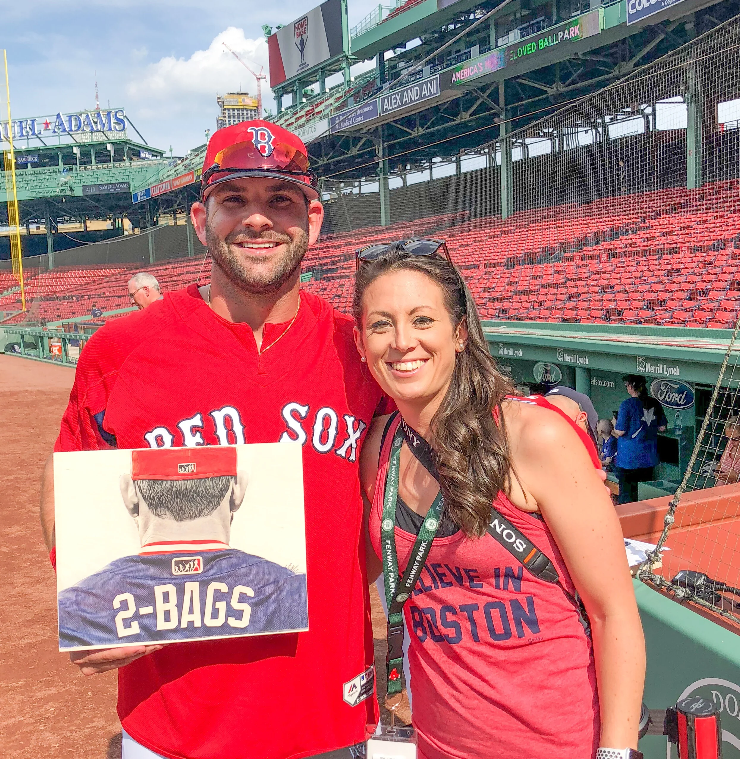 "2 BAGS" (Mitch Moreland) - Officially Licensed MLB Print - Limited Release - Image 2
