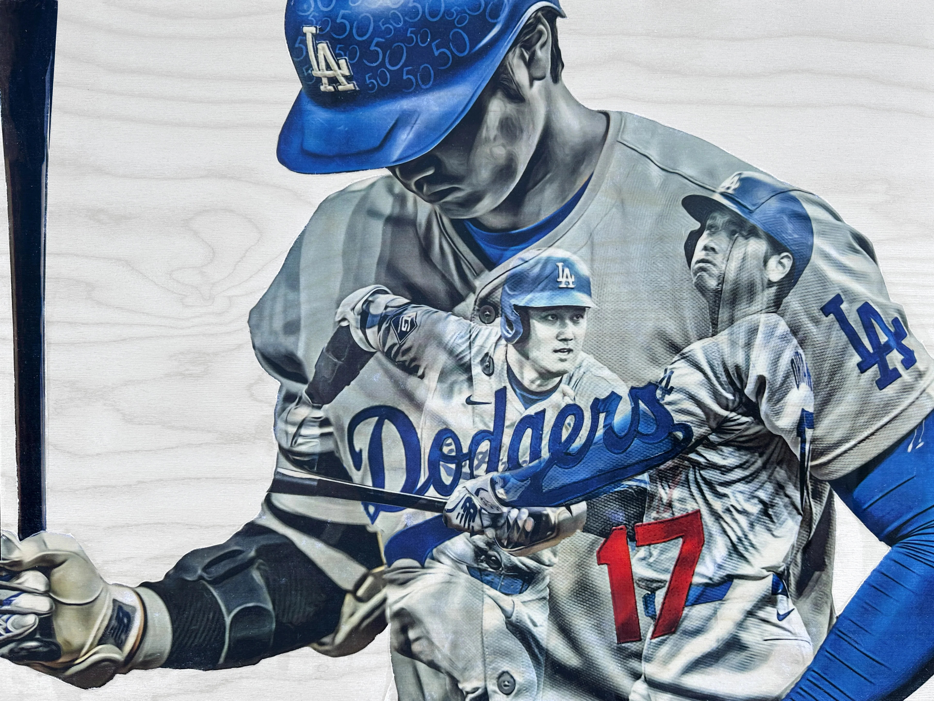 "50/50 Club" (Shohei Ohtani) Los Angeles Dodgers - Officially Licensed MLB Print - Limited Release METALLIC GOLD ARTIST AUTO 1/1 - Image 3