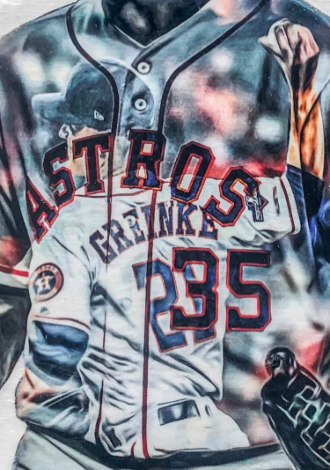 “Aces” (Verlander, Cole, Grienke, Urquidy) Houston Astros - 1/1 Original on Wood - Image 2