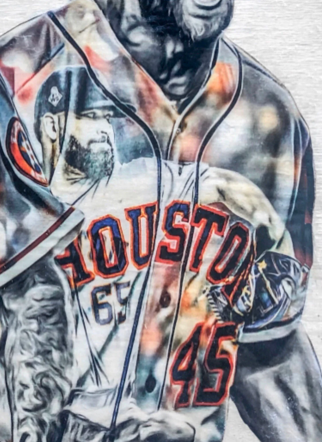“Aces” (Verlander, Cole, Grienke, Urquidy) Houston Astros - 1/1 Original on Wood - Image 3