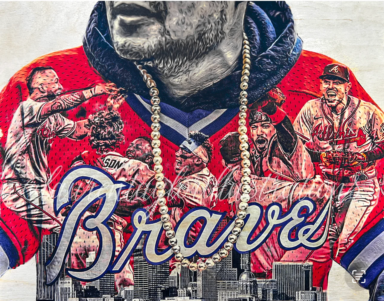 "bATtLe Won" (ft. Freeman, Rosario, Swanson, Albies, d'Arnaud...etc) Atlanta Braves - World Series Champs 2021 - NAVY BLUE SIGNATURE Limited Release /10 - Image 2