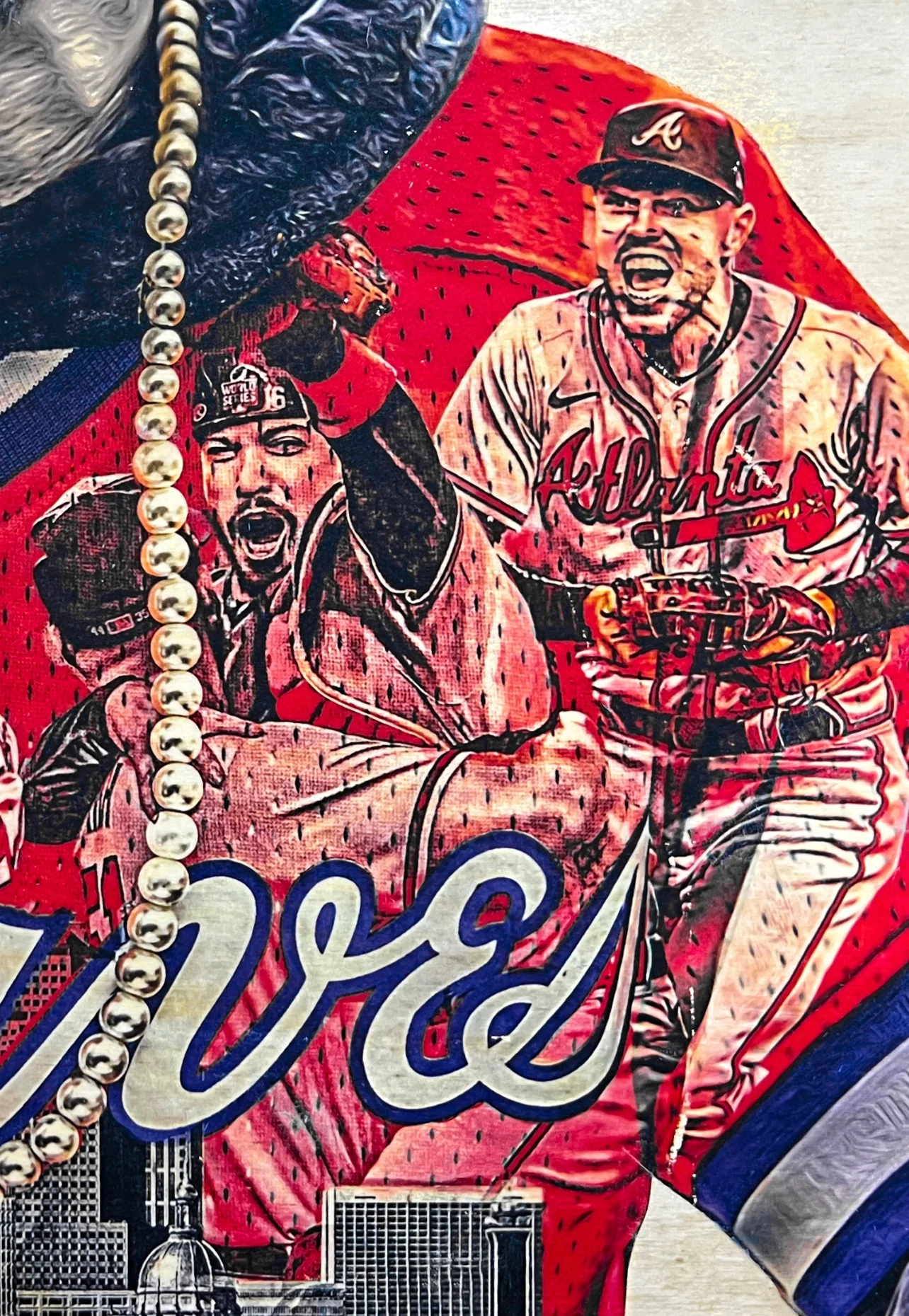 "bATtLe Won" (ft. Freeman, Rosario, Swanson, Albies, d'Arnaud...etc) Atlanta Braves - World Series Champs 2021 - NAVY BLUE SIGNATURE Limited Release /10 - Image 5