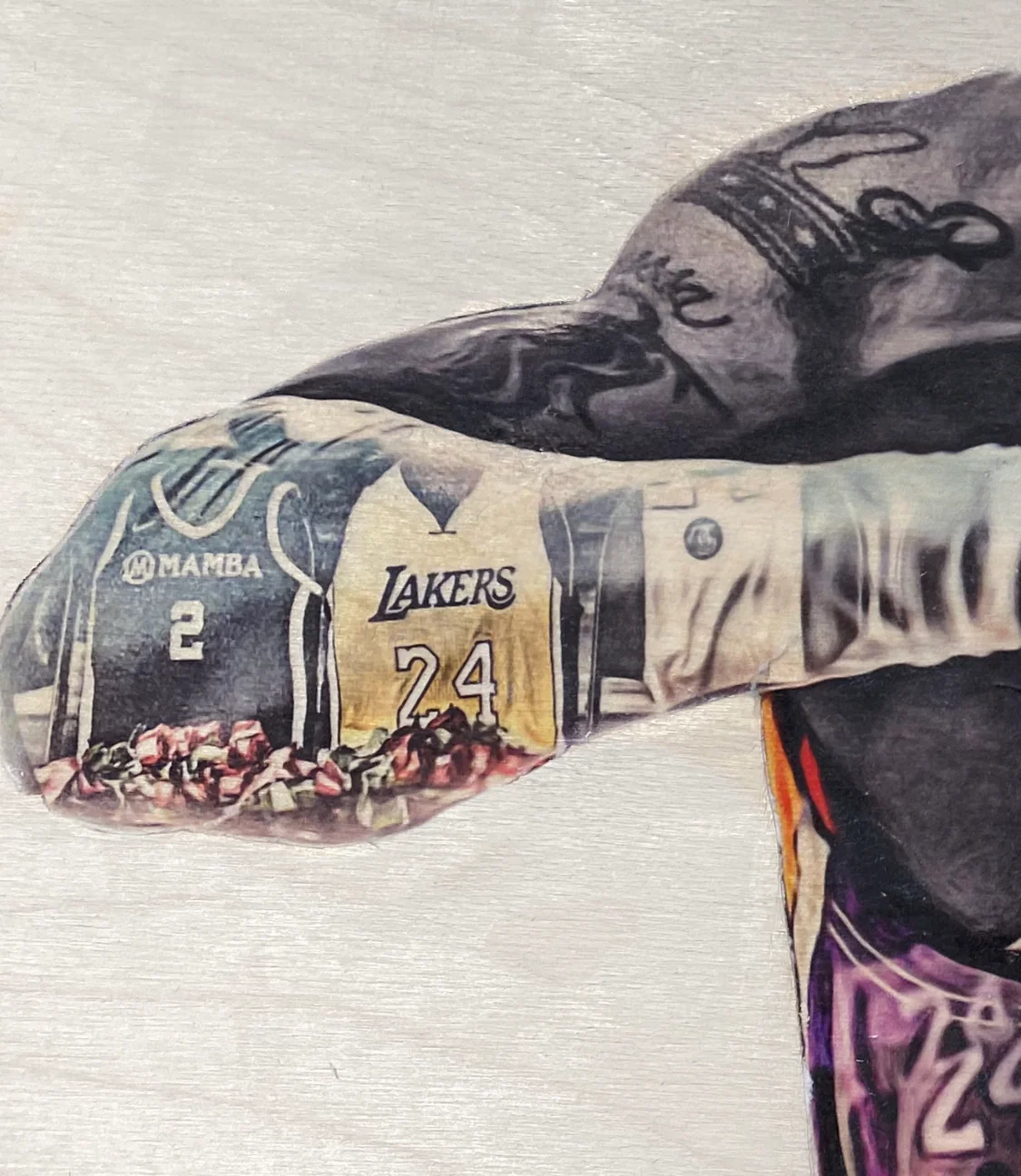 "Black Mamba" (Kobe Bryant) - Los Angeles Lakers - Mixed Media Original on Wood - Image 2