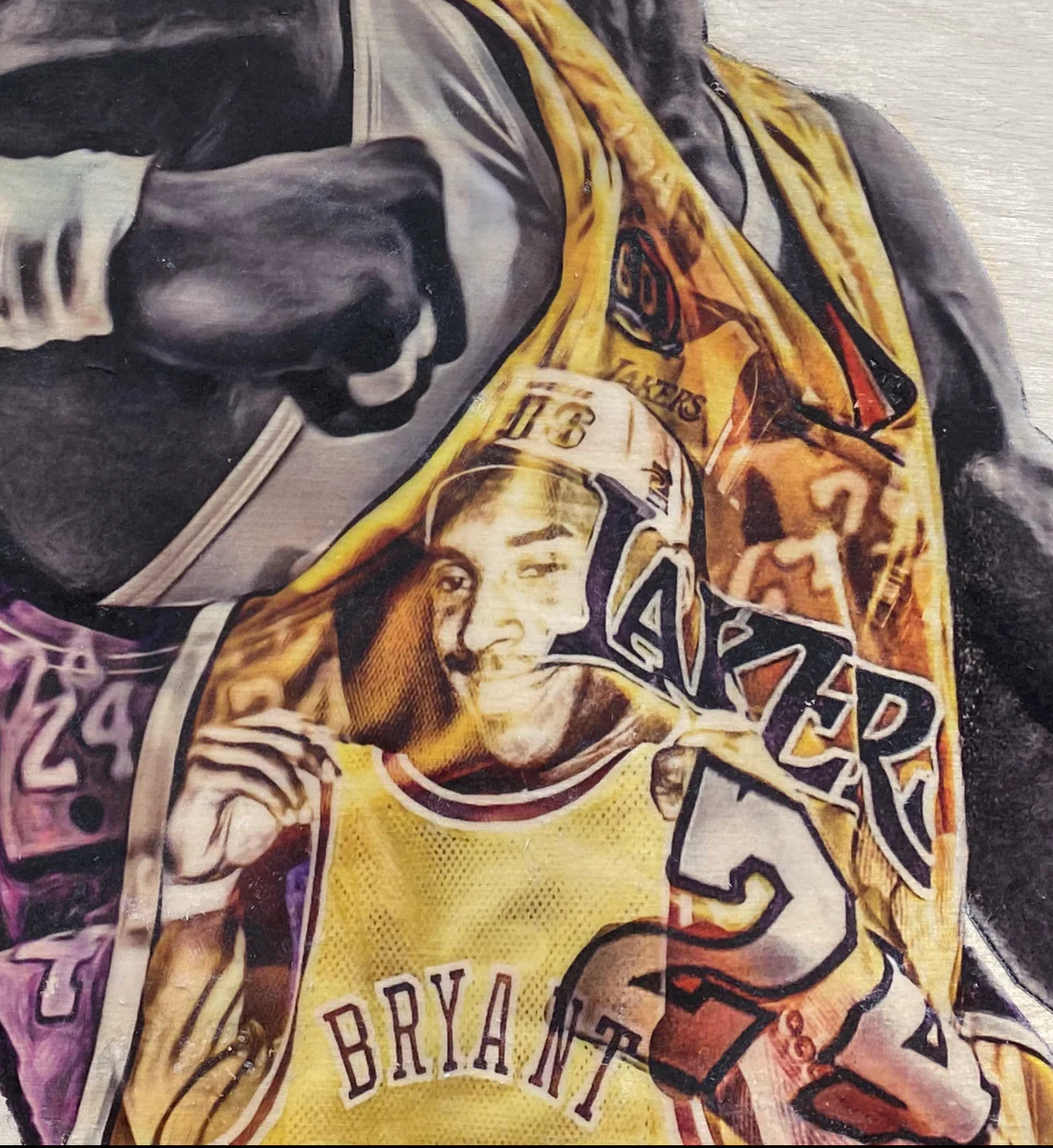 "Black Mamba" (Kobe Bryant) - Los Angeles Lakers - Mixed Media Original on Wood - Image 3