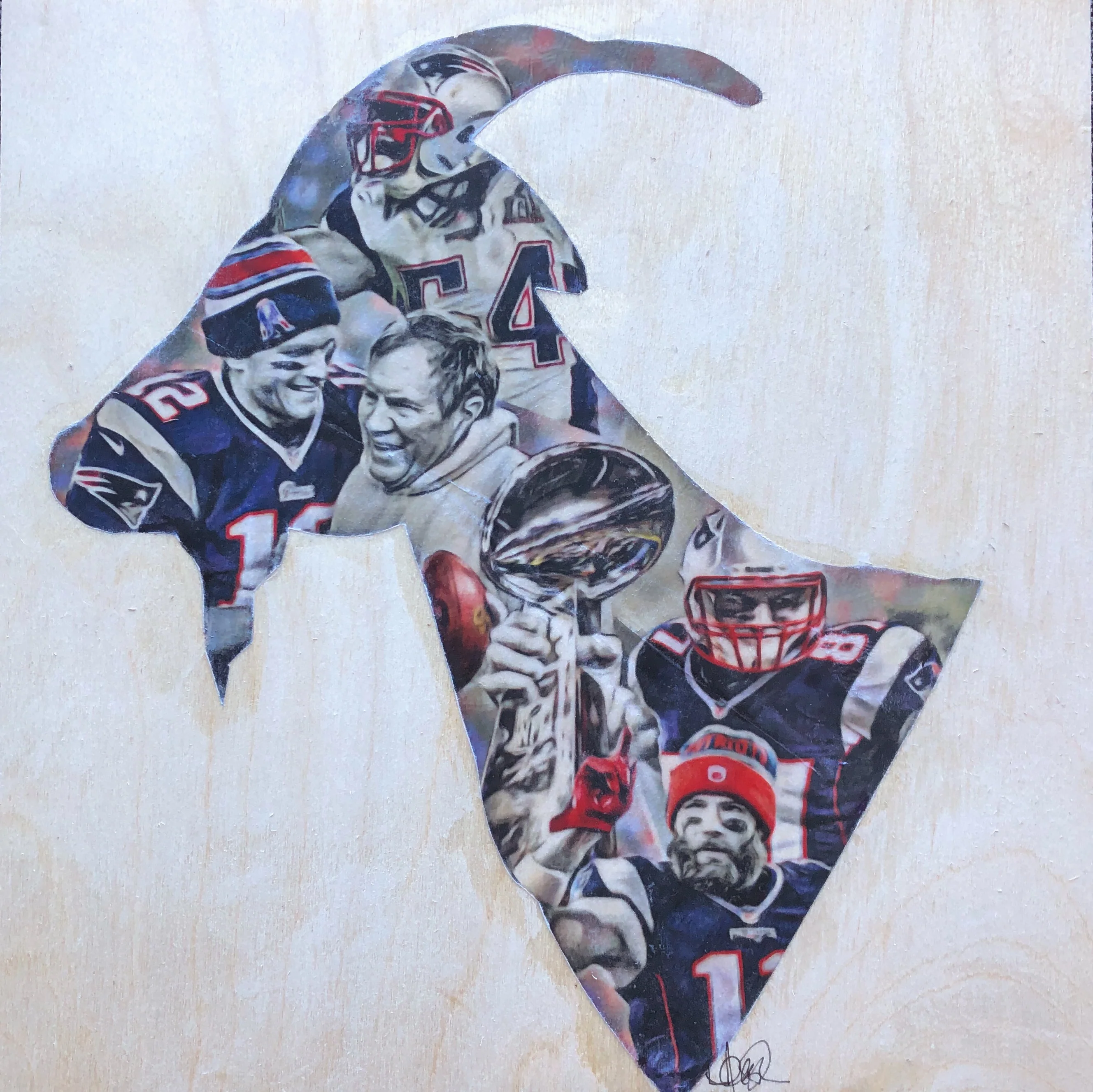 "GOAT" (New England) Tom Brady, Gronk, Edelman - Football Print - Image 2