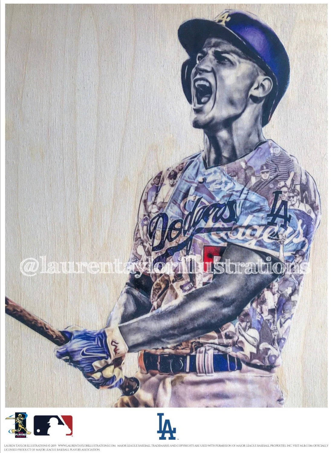 "C-Seag" (Corey Seager) Los Angeles Dodgers - Officially Licensed MLB Print - TEAL SIGNATURE LIMITED RELEASE /20 - Image 2