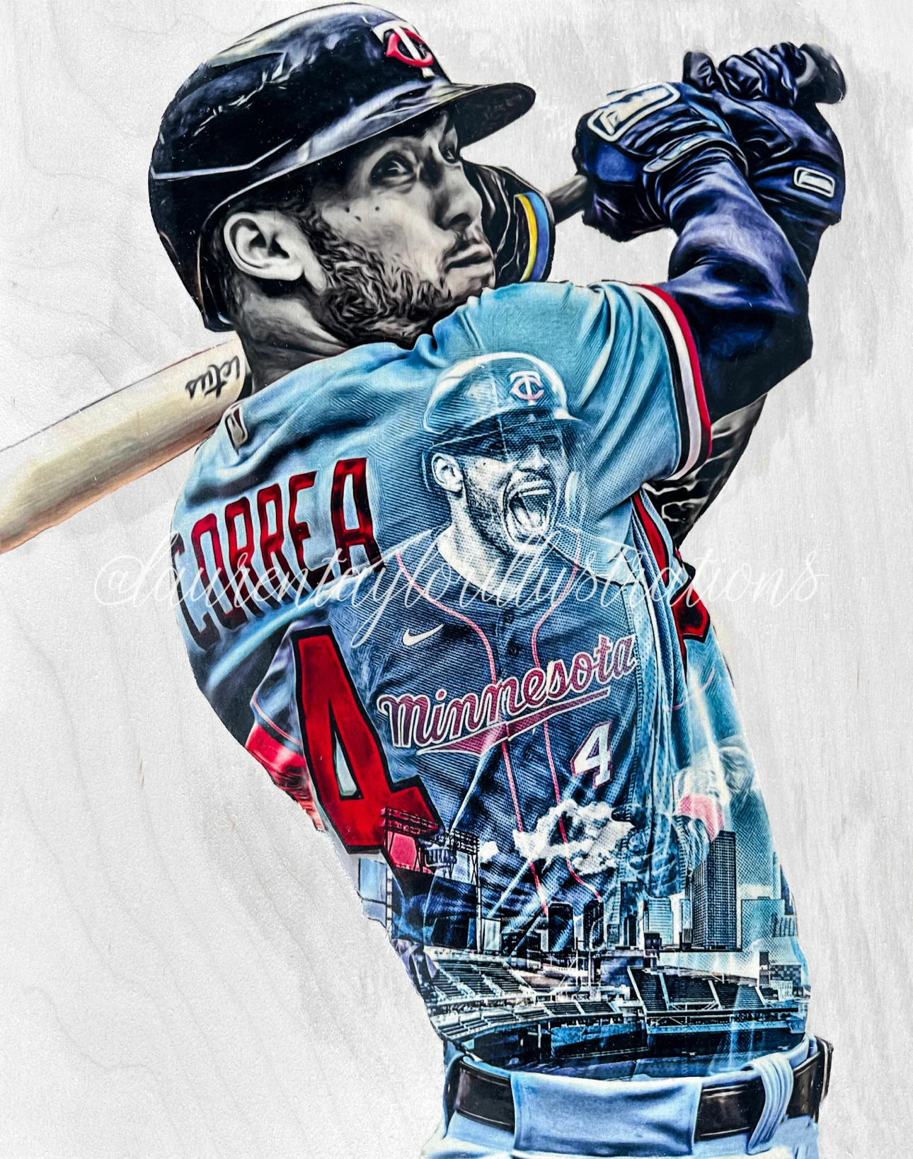 "C4" (Carlos Correa) Minnesota Twins - Officially Licensed MLB Print - Limited Release /500 - Image 3