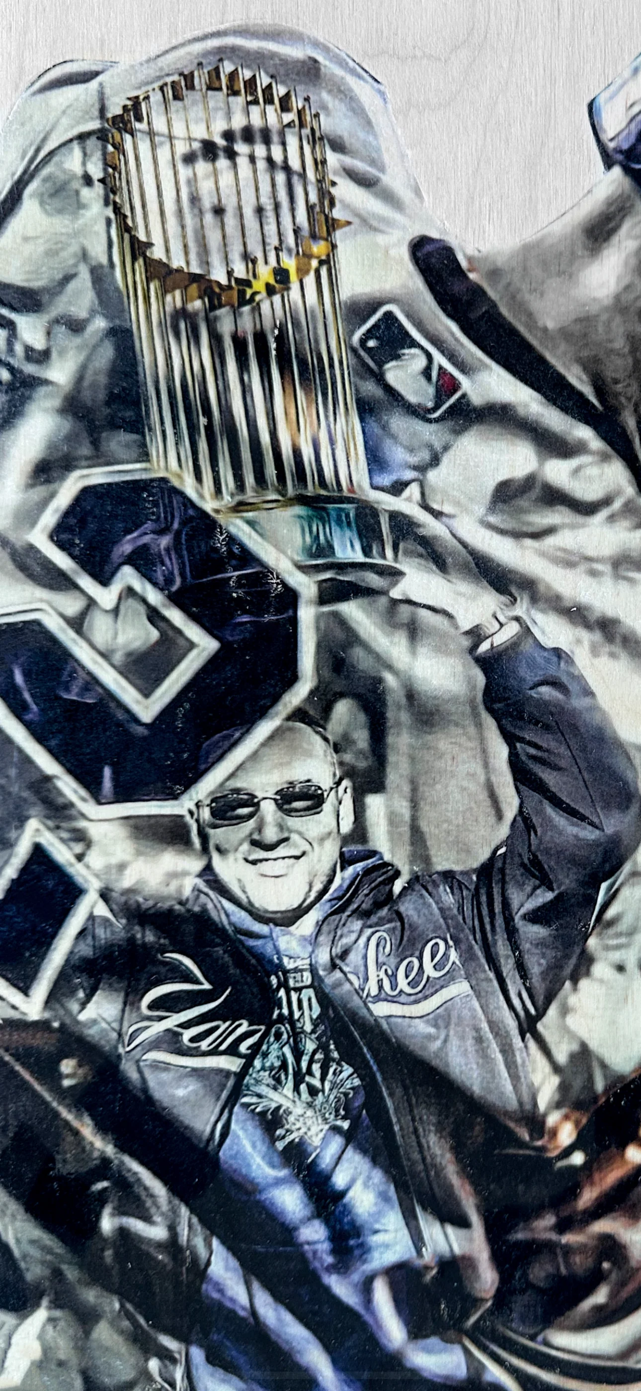 "Captain Jeter" (Derek Jeter) New York Yankees - 1/1 Original on Wood - Image 2