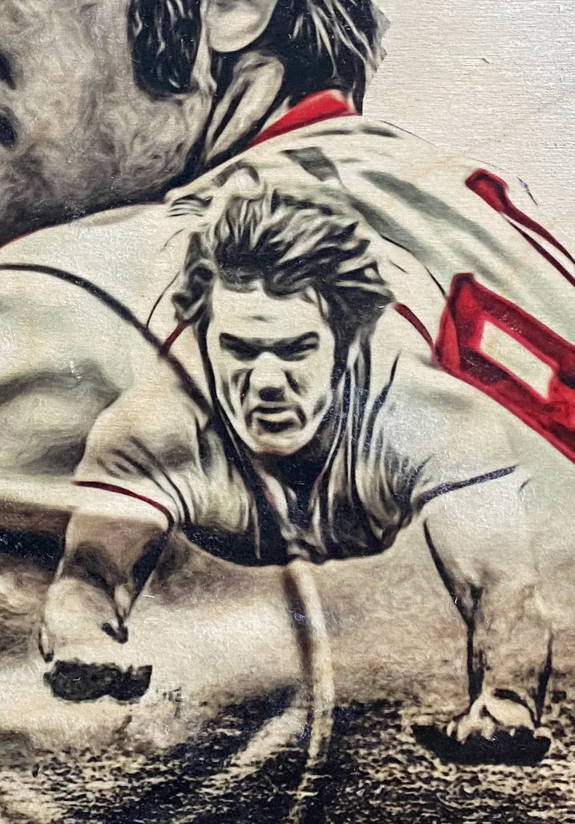 "Charlie Hustle" (Pete Rose) - Cincinnati Reds - 1/1 Original on Wood - Image 2