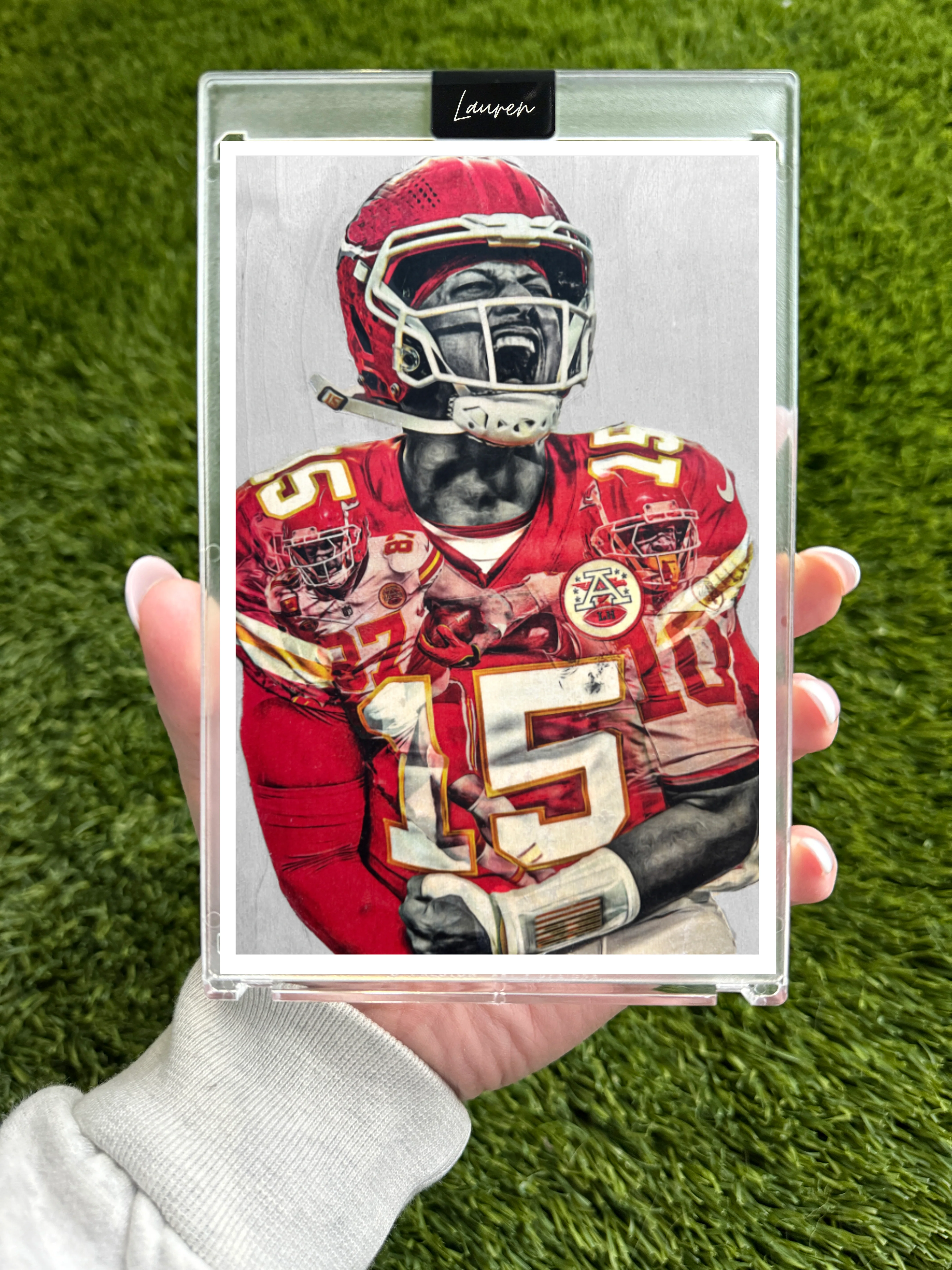 "Chiefs Kingdom" (ft. Mahomes, Kelce, and Pacheco) - Football Print Collectible 4x6 Art Slab - /25 Artist Autograph