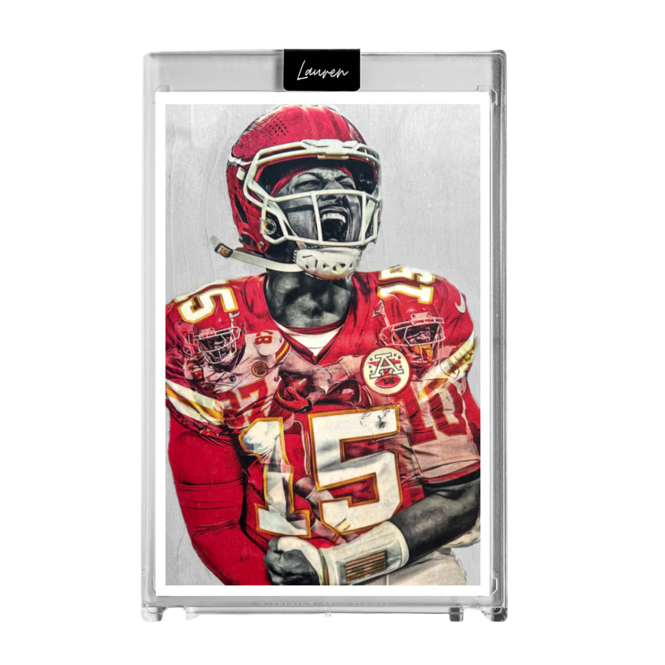"Chiefs Kingdom" (ft. Mahomes, Kelce, and Pacheco) - Football Print Collectible 4x6 Art Slab - /25 Artist Autograph - Image 3