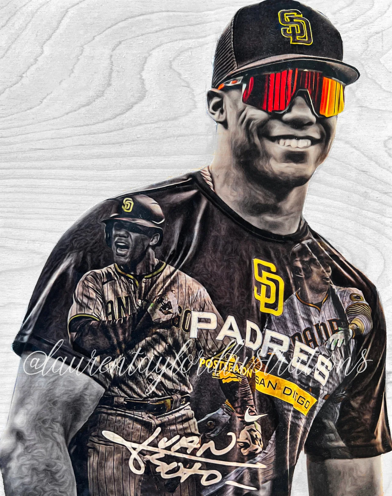 “Childish Bambino" (Juan Soto) San Diego Padres - 1/1 Original on Wood