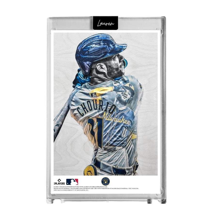 "Chourio" (Jackson Chourio) MLB Print Collectible 4x6 Art Slab - 1/1 Gold Artist Autograph - Image 3