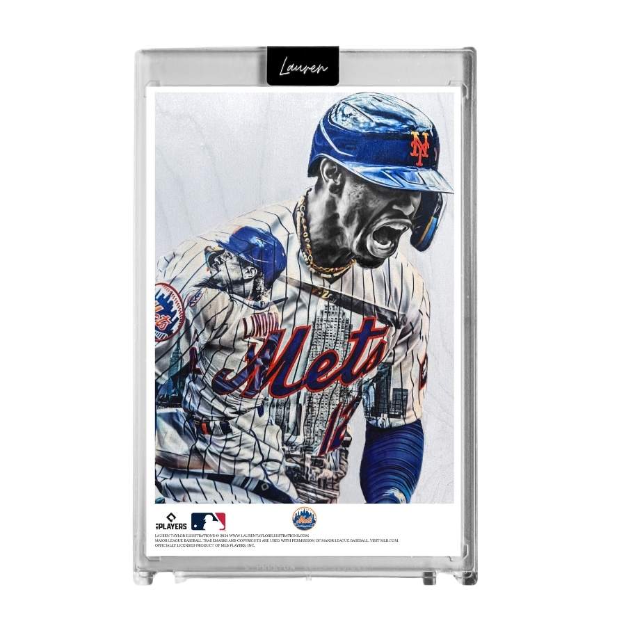 "Lindor" (Francisco Lindor) MLB Print Collectible 4x6 Art Slab - /25 Artist Autograph - Image 2