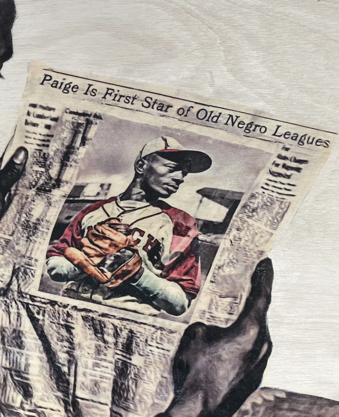 “Class of 1971” (Satchel Paige) Kansas City Monarchs - 1/1 Original on birchwood - Image 2