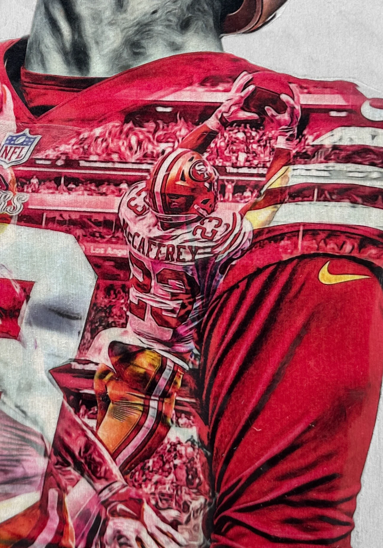 "Faithful to the Bay" (ft. Purdy, McCaffrey, and Kittle) San Francisco 49ers - 1/1 Original on Wood - Image 4