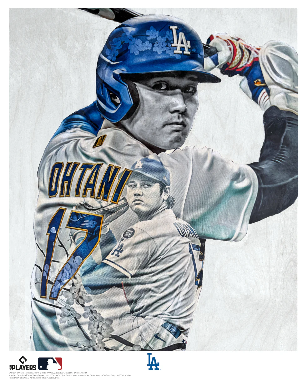 "Diamonds and Gold" (Shohei Ohtani) Los Angeles Dodgers NL MVP - Officially Licensed MLB Print - Limited Release BLUE ARTIST AUTO /50 - Image 2