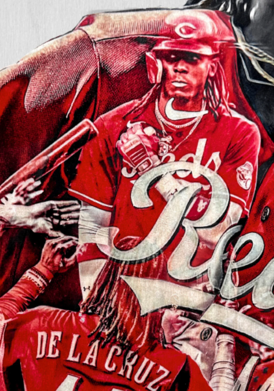 "Elly” (Elly De La Cruz) Cincinnati Reds - 1/1 Original on Wood - Image 4