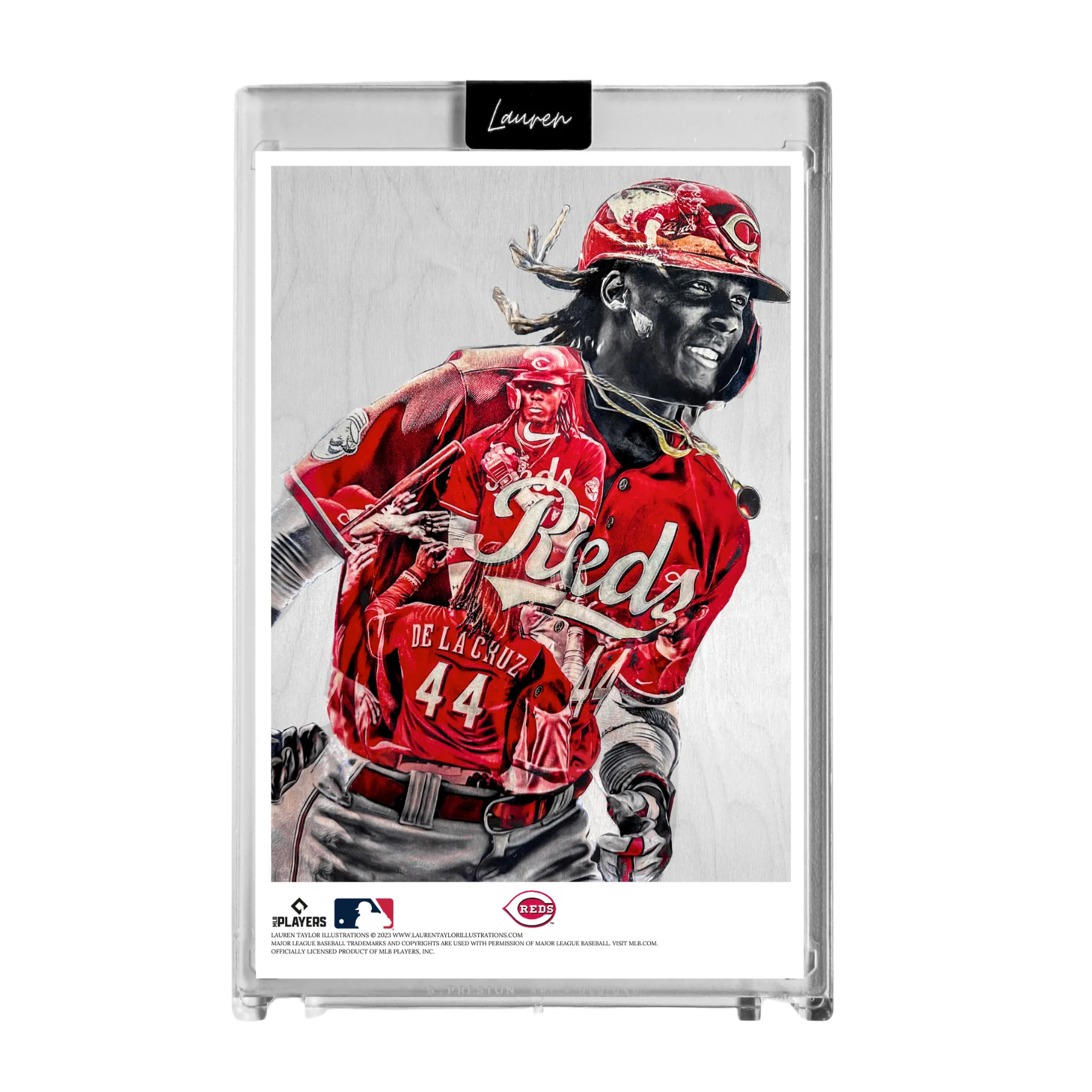 "Elly" (Elly De La Cruz) MLB Print Collectible 4x6 Art Slab - /25 Artist Autograph - Image 3