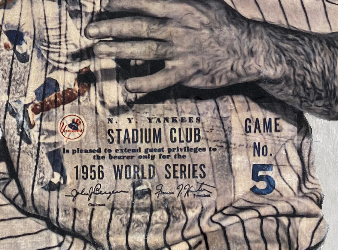 “Game 5” (Yogi Berra) New York Yankees - 1/1 Original on Birchwood - Image 4