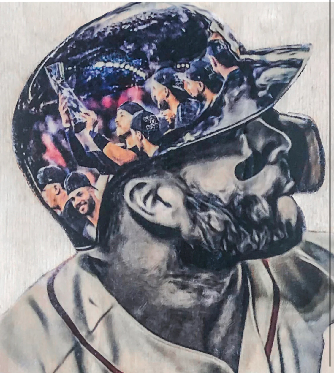 “Game 6 Walk Off” (Altuve/Brantley) Houston Astros -  Original on Wood - Image 3