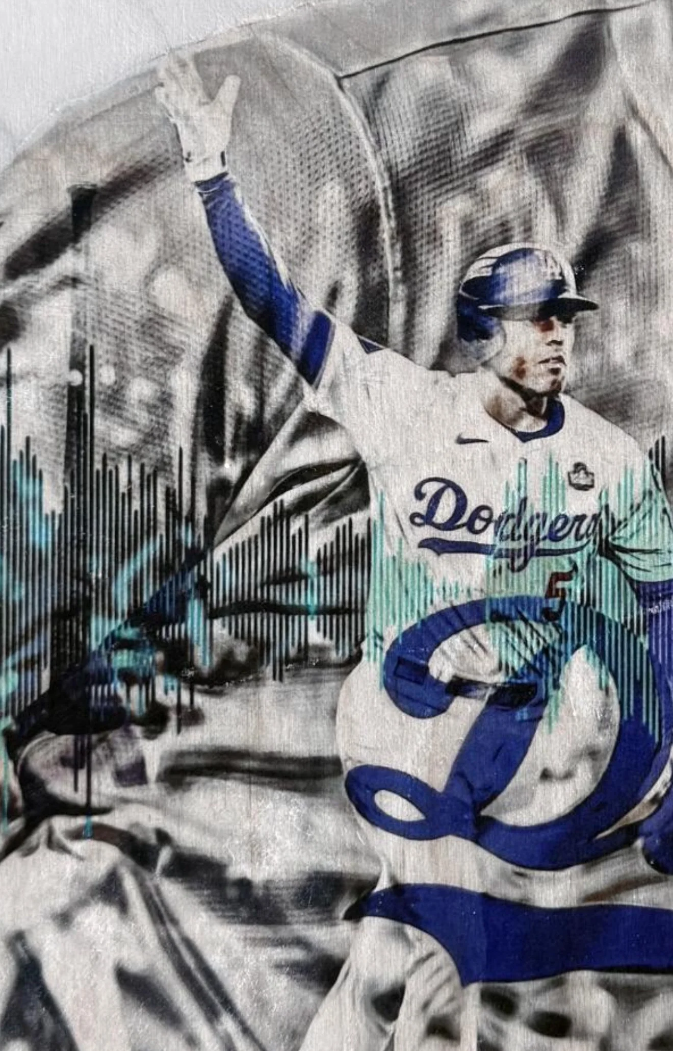 "Gibby, Meet Freddie" (Freddie Freeman) Los Angeles Dodgers - Officially Licensed MLB Print - Limited Release SILVER ARTIST AUTO /5 - Image 2