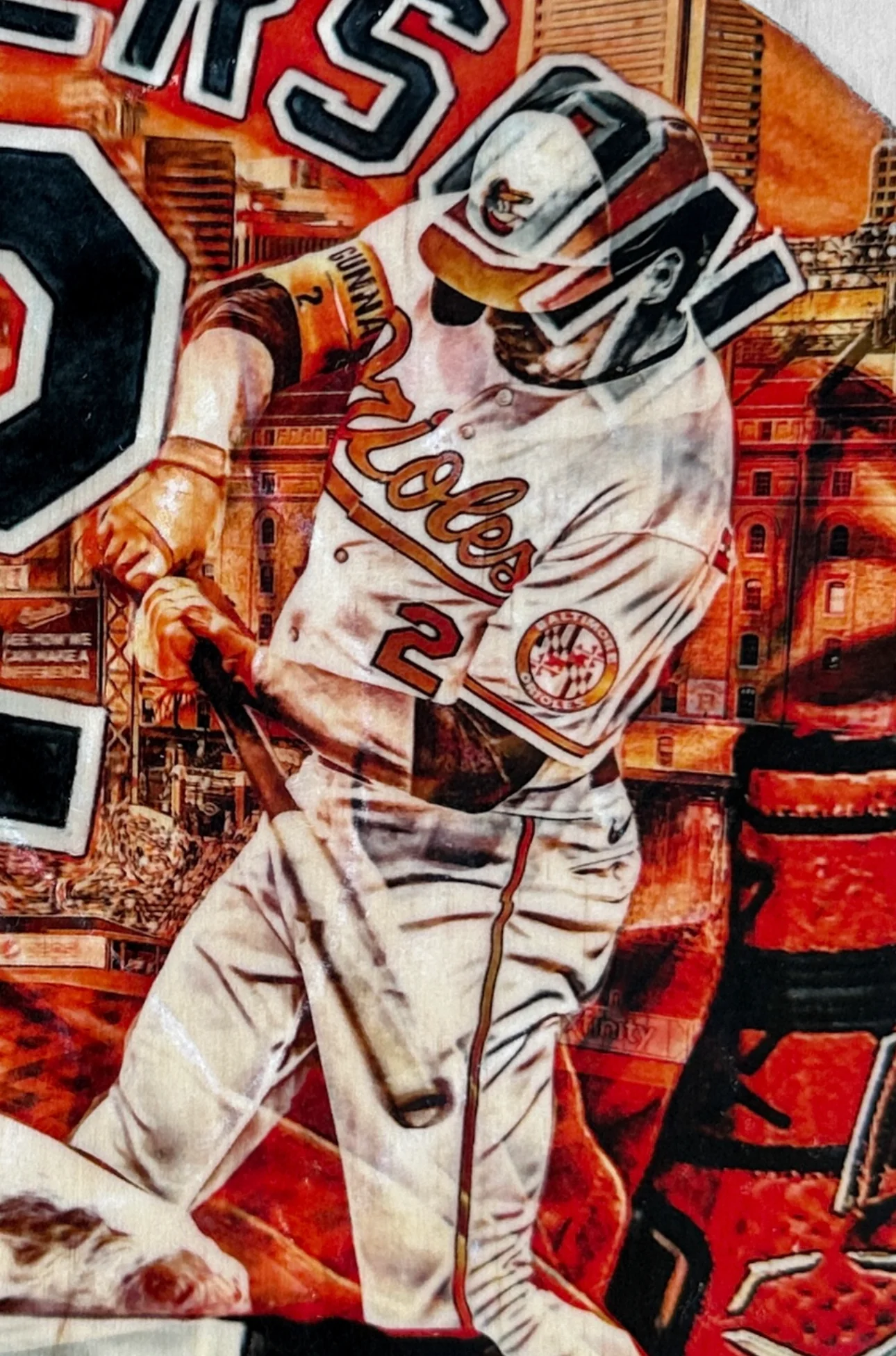 "Gunnar" (Gunnar Henderson) Baltimore Orioles - 1/1 Original on Wood - Image 3