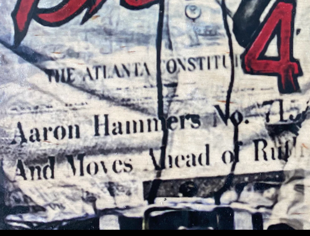 "Hammerin' Hank" (Hank Aaron) Atlanta Braves - 1/1 Original on Wood - Image 2