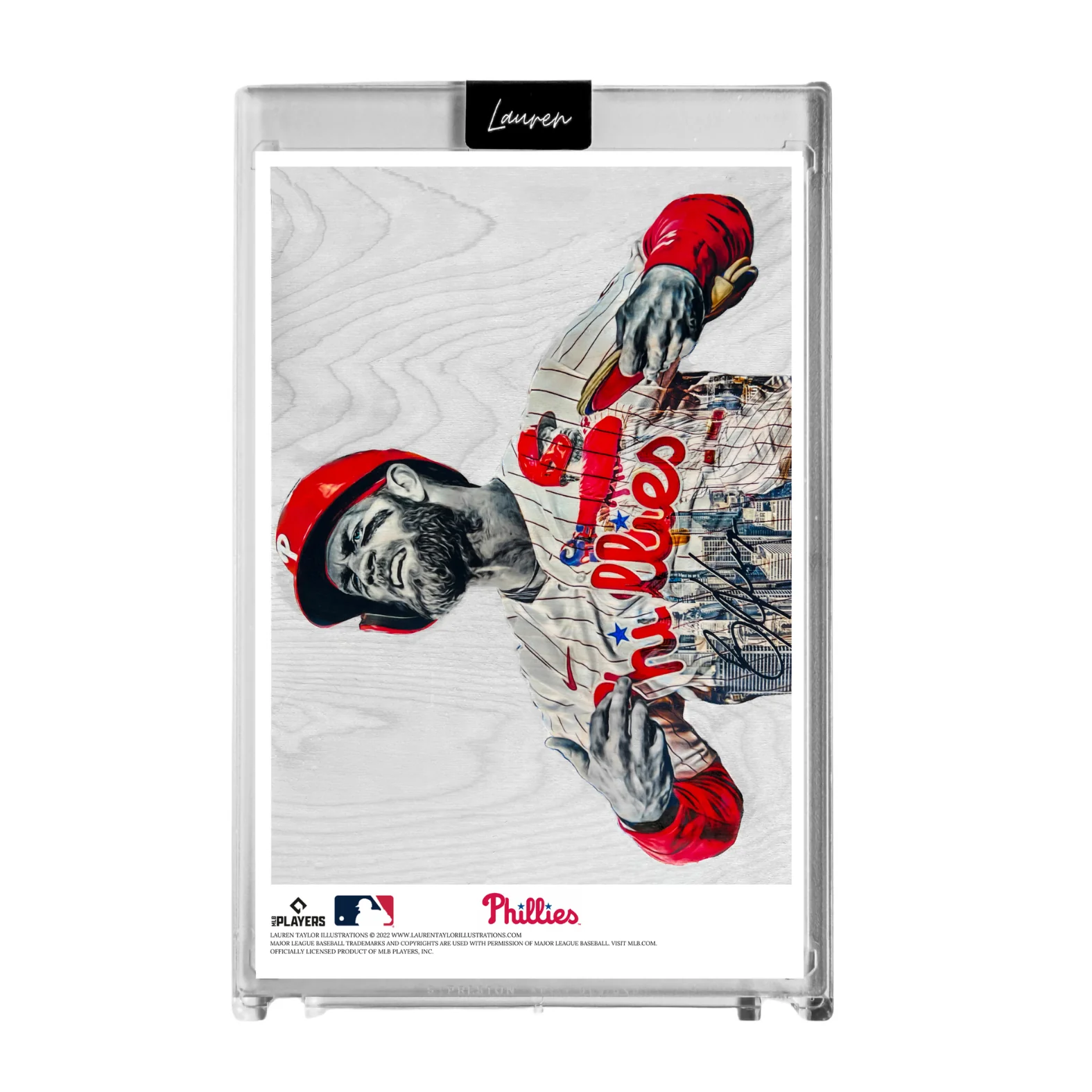 "Clutch" (Bryce Harper) MLB Print Collectible 4x6 Art Slab - /25 Artist Autograph - Image 3