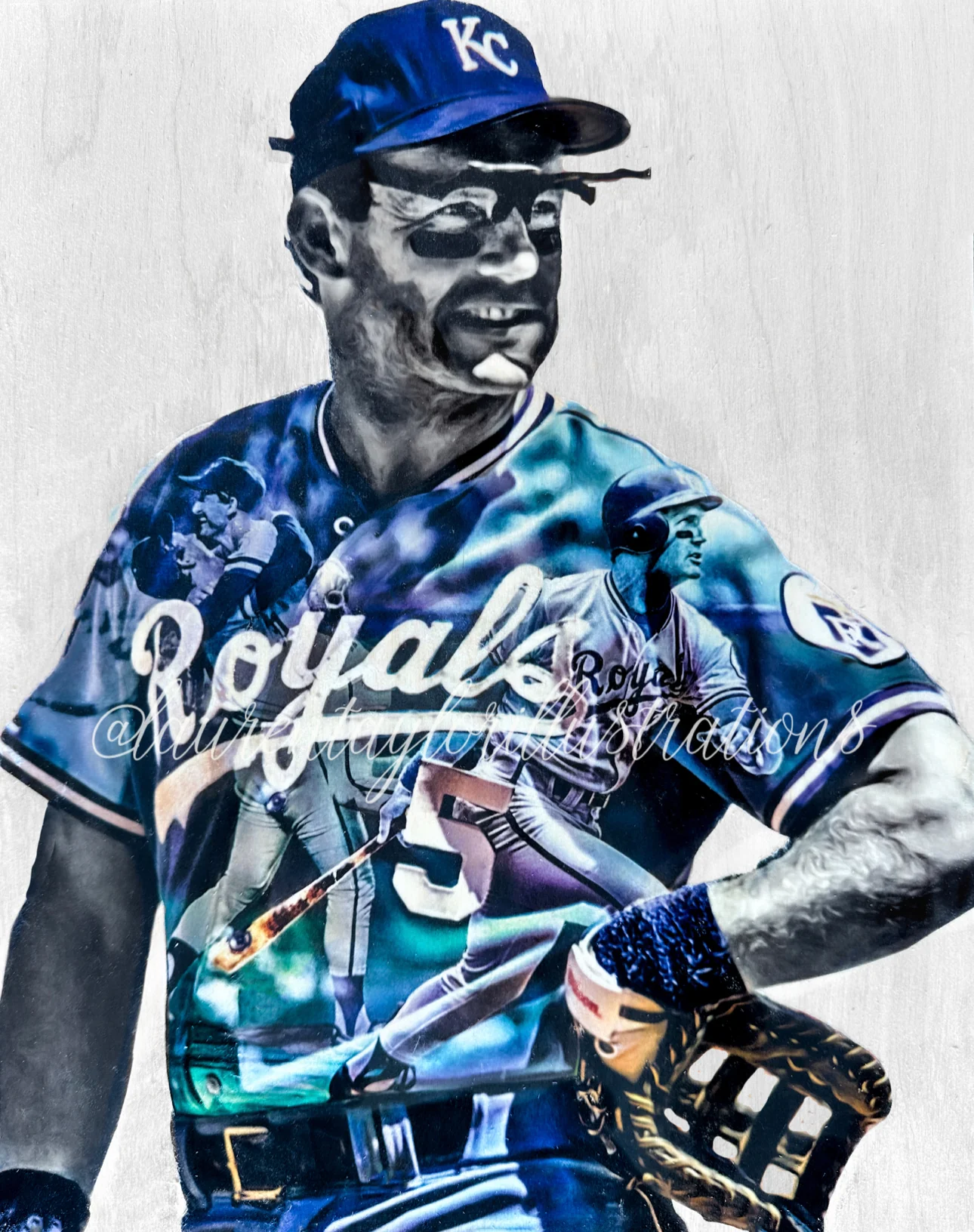 "HOF Mullet" (George Brett) Kansas City Royals - Officially Licensed MLB Print - Limited Release /500 - Image 2