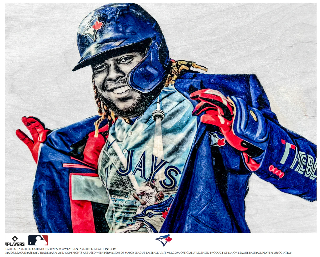 "Home Run Jacket" (Vladimir Guerrero Jr.) Toronto Blue Jays - Officially Licensed MLB Print - Limited Release /500 - Image 3