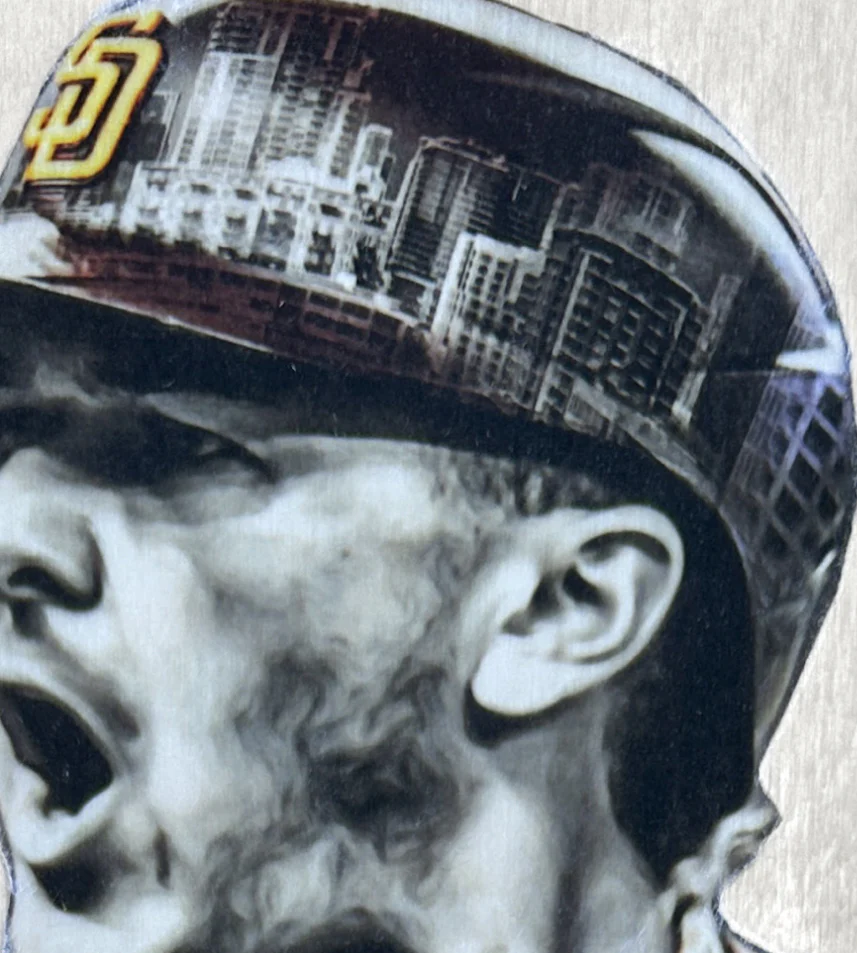 "J. Barrel" (Jackson Merrill) San Diego Padres - 1/1 Original on Birchwood - Image 2