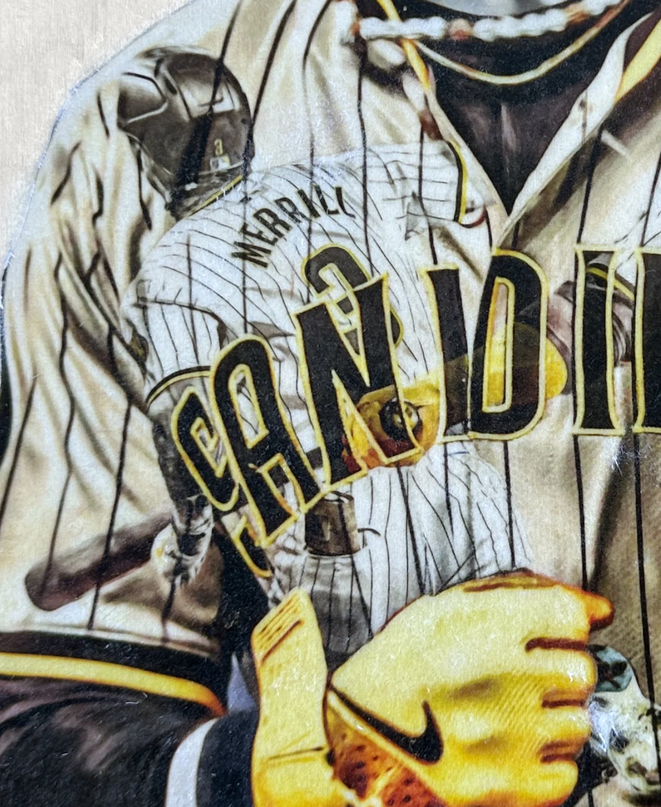 "J. Barrel" (Jackson Merrill) San Diego Padres - 1/1 Original on Birchwood - Image 3