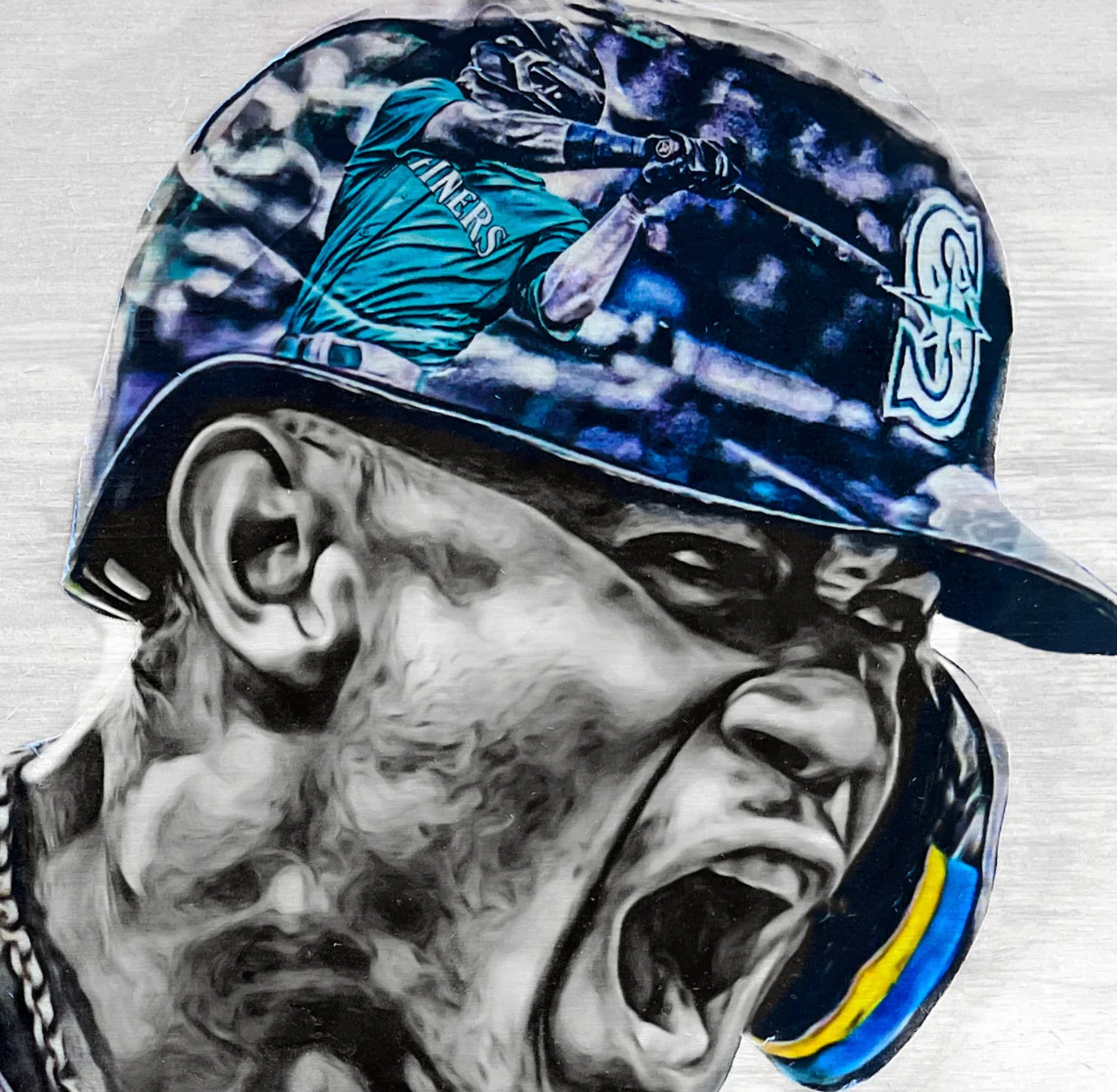 "J-Rod" (Julio Rodriguez) Seattle Mariners - 1/1 Original on Wood - Image 3