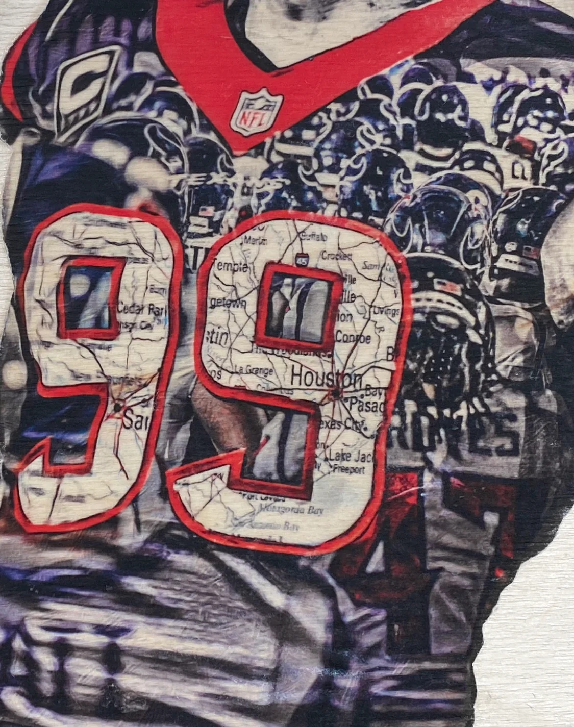 "JJ" (JJ Watt) Houston - Football Print - Image 2