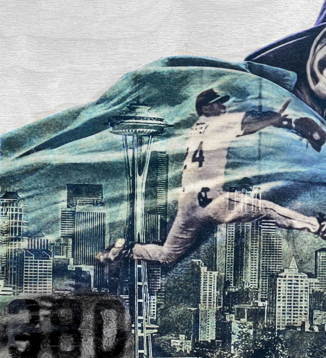 "Junior" (Ken Griffey Jr.) Seattle Mariners - 1/1 Original on Wood - Image 2