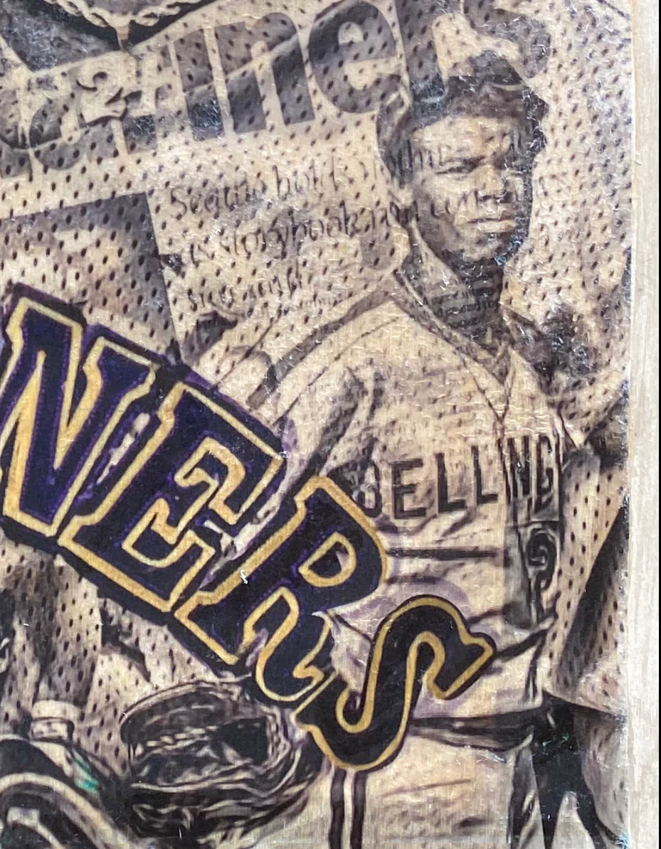 "KGJ and the Miracle Mariners" SPECIAL EDITION w/backside art (ft. the iconic Junior Swing) Seattle Mariners - Original on Wood 1/1 - Image 2