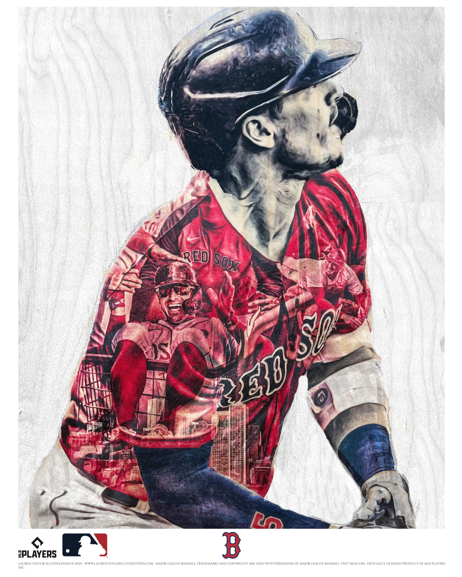 "Kiké" (Kiké Hernández) Boston Red Sox - Officially Licensed MLB Print - /500 Limited Release - Image 2