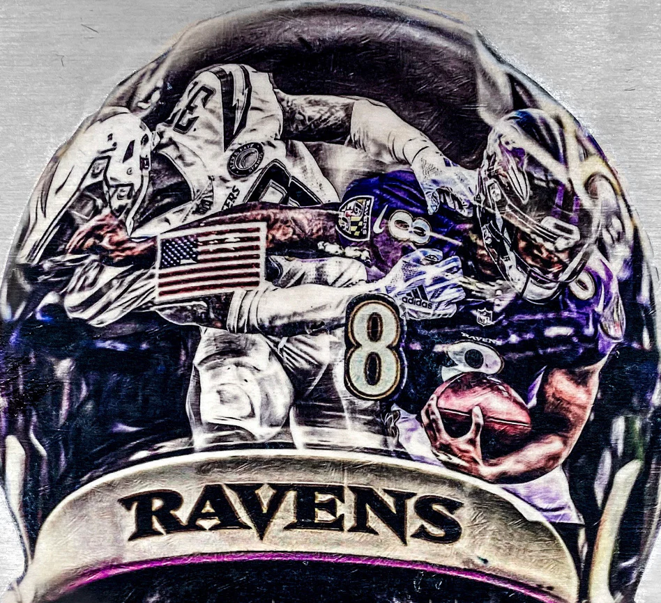 “Lamar" (Lamar Jackson) 1/1 Original on Wood - Baltimore Ravens - Image 2