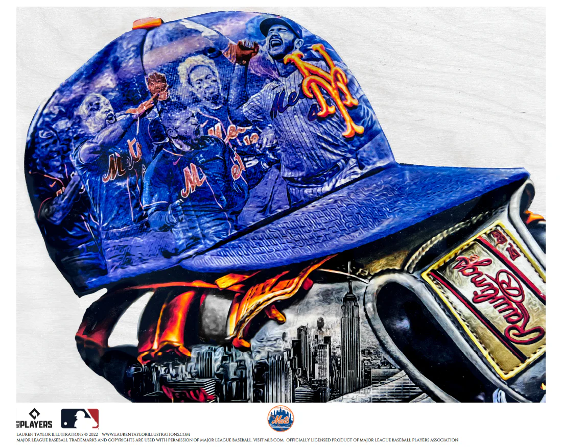 "LFGM" (Mets Hat ft. Marte, Escobar, Alonso, Lindor) New York Mets - Officially Licensed MLB Print - Limited Release /500 - Image 4