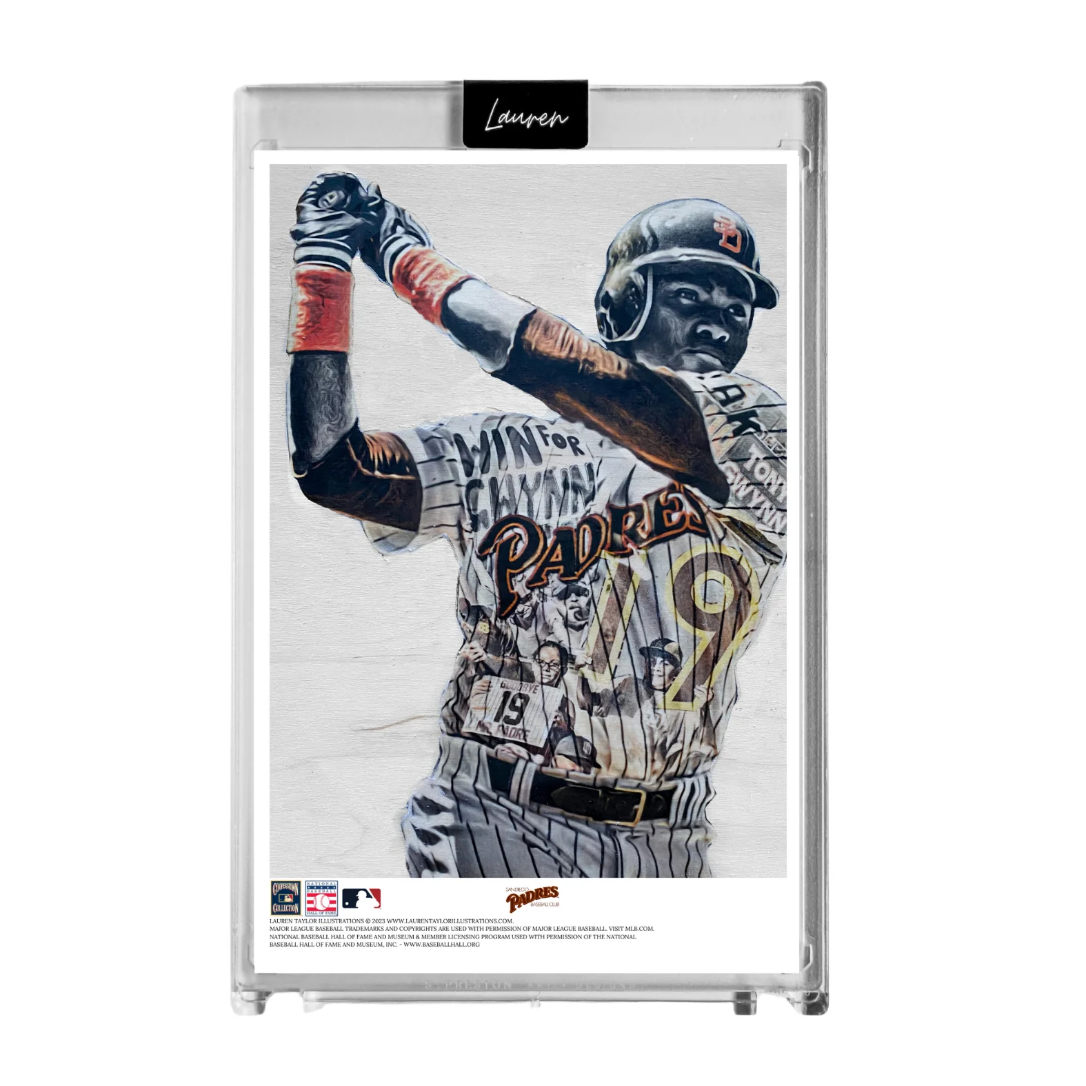 "Mr. Padre" (Tony Gwynn) MLB Print Collectible 4x6 Art Slab - /25 Artist Autograph - Image 3