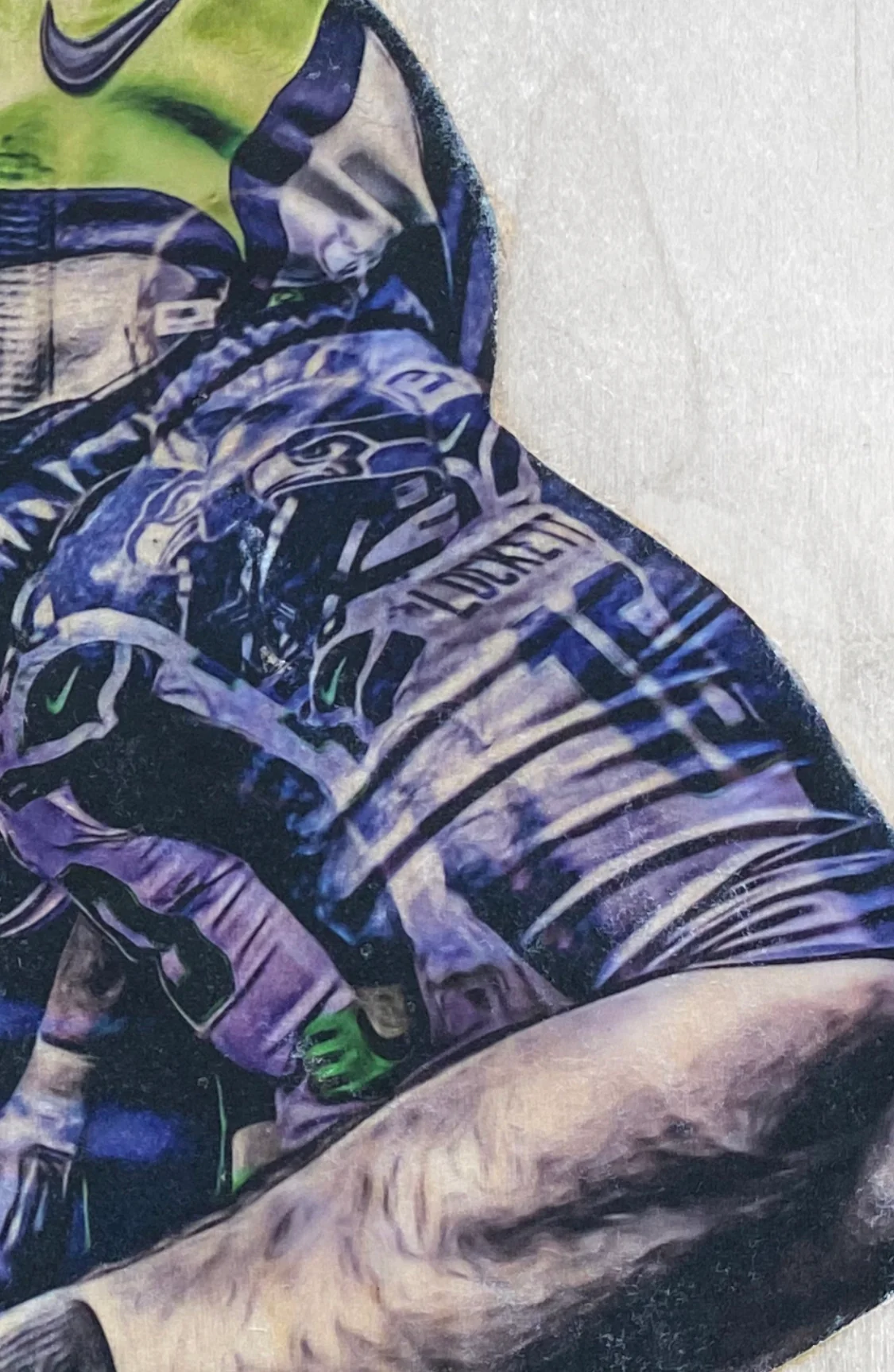 "Mr. Unlimited" (Russell Wilson) Seattle Seahawks - 1/1 Original on Wood - Image 3