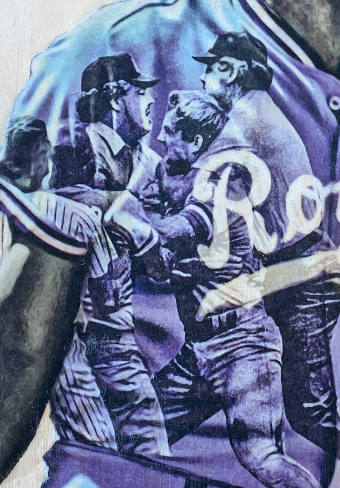 "Mullet" (George Brett) Kansas City Royals - 1/1 Original on Wood - Image 3