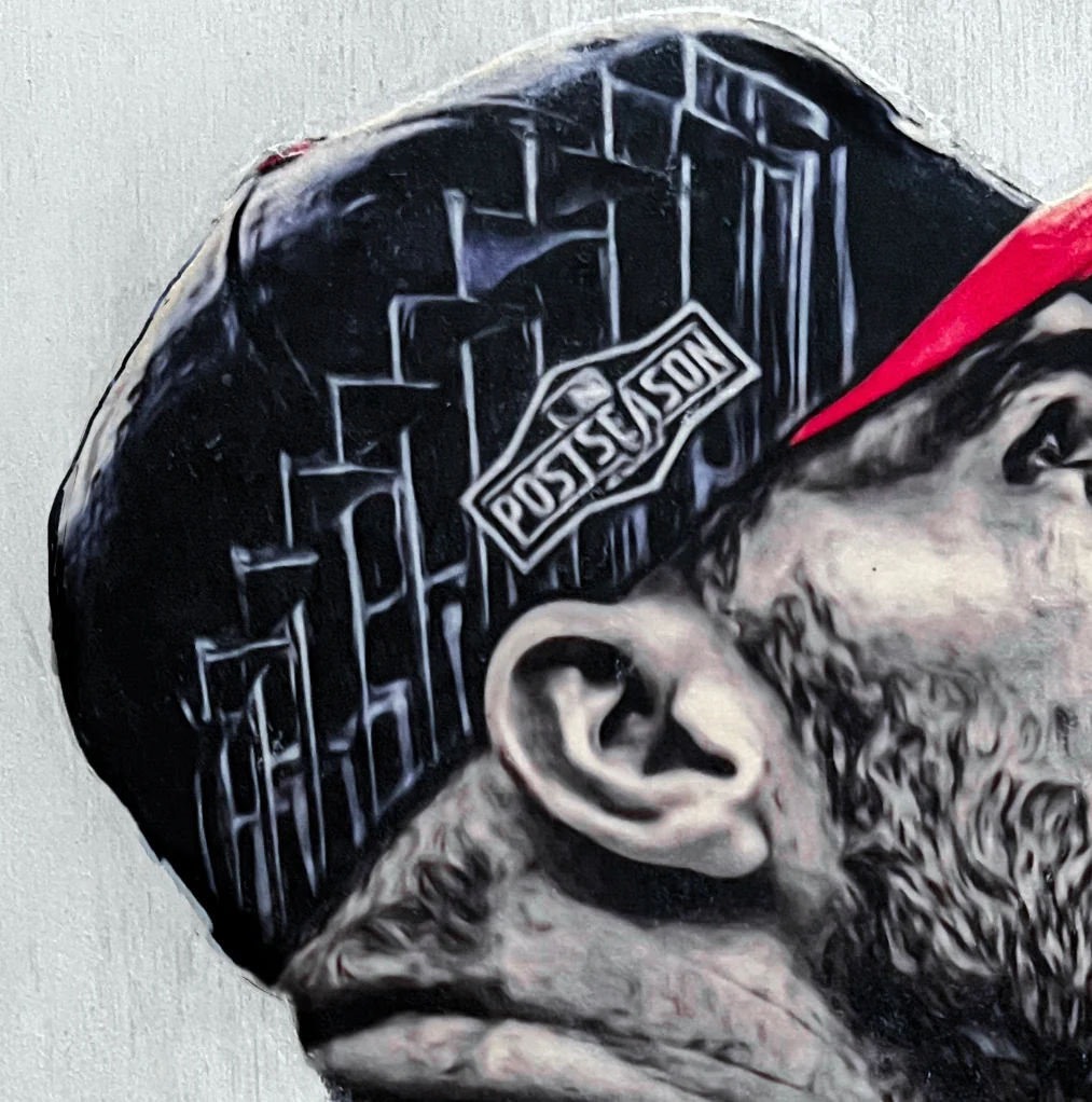"MVFree" (Freddie Freeman) Atlanta Braves -Postseason 2021 1/1 Original on Wood - Image 2
