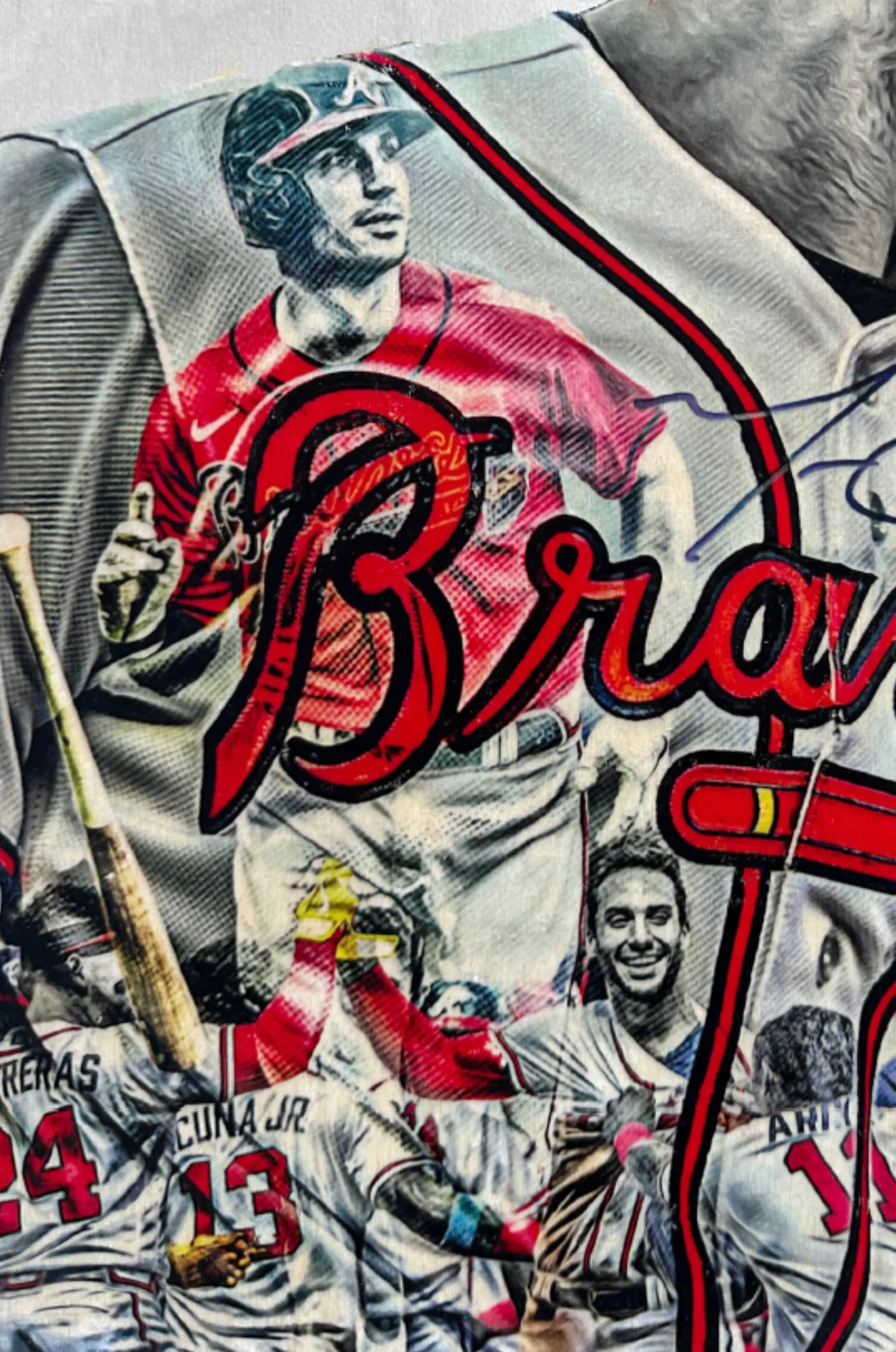 "Oly" (Matt Olson) Atlanta Braves - 1/1 Original on Wood - Image 2