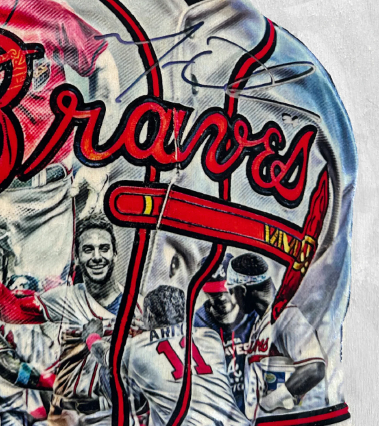 "Oly" (Matt Olson) Atlanta Braves - 1/1 Original on Wood - Image 3