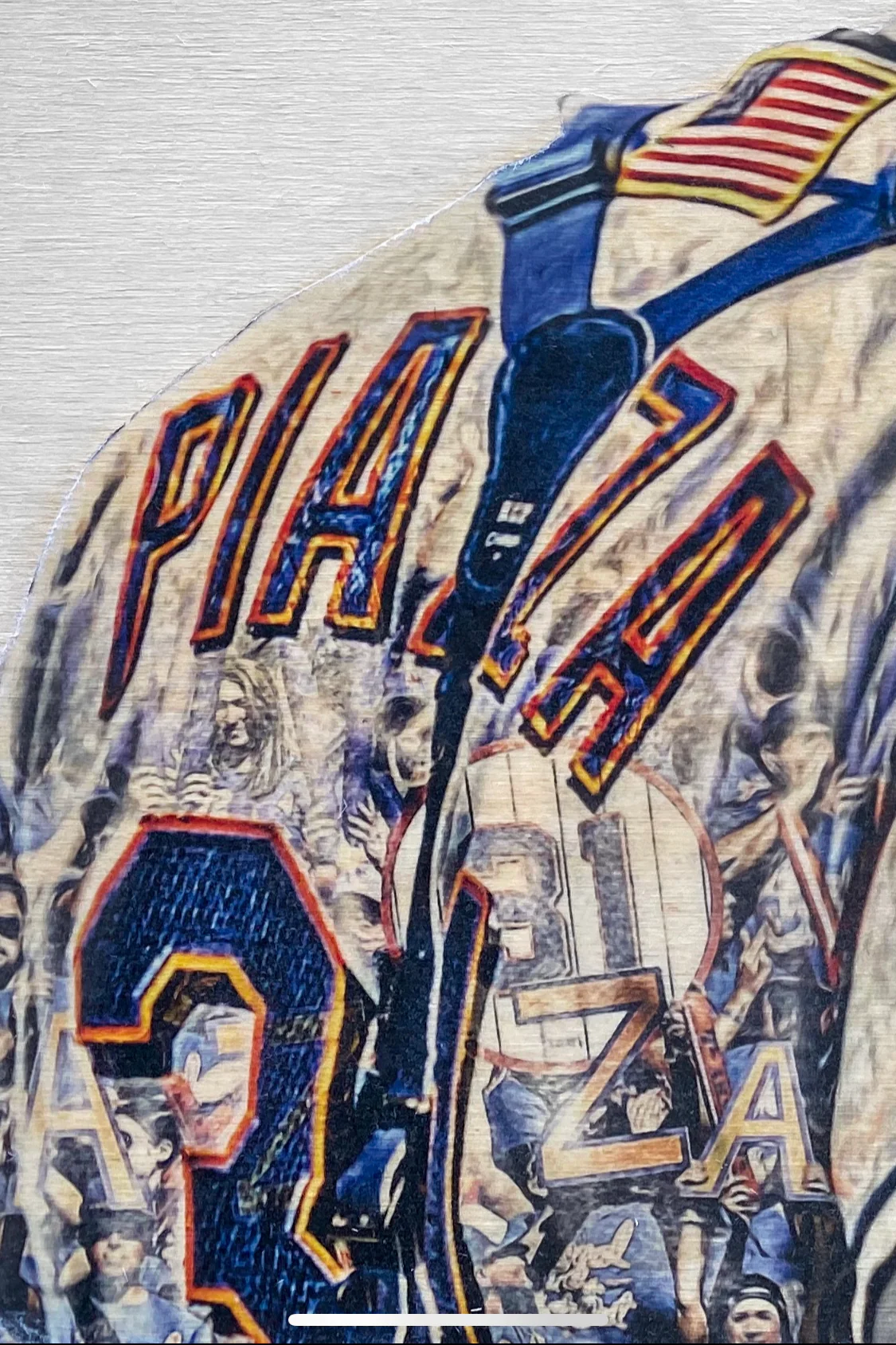 "Pepperoni” (Mike Piazza) New York Mets - Original on Wood - Image 3