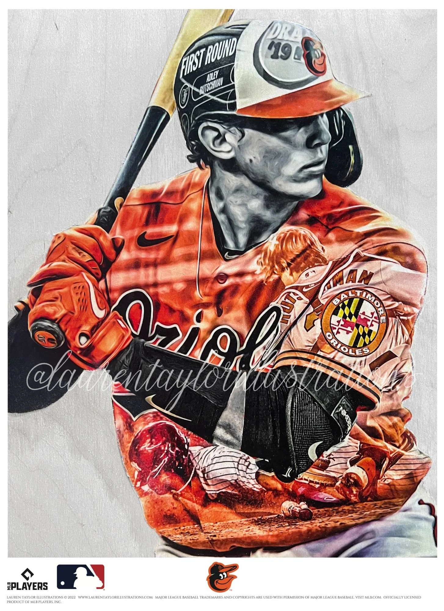 "Rutschman" (Adley Rutschman) Baltimore Orioles - Officially Licensed MLB Print - Limited Release /500 - Image 2