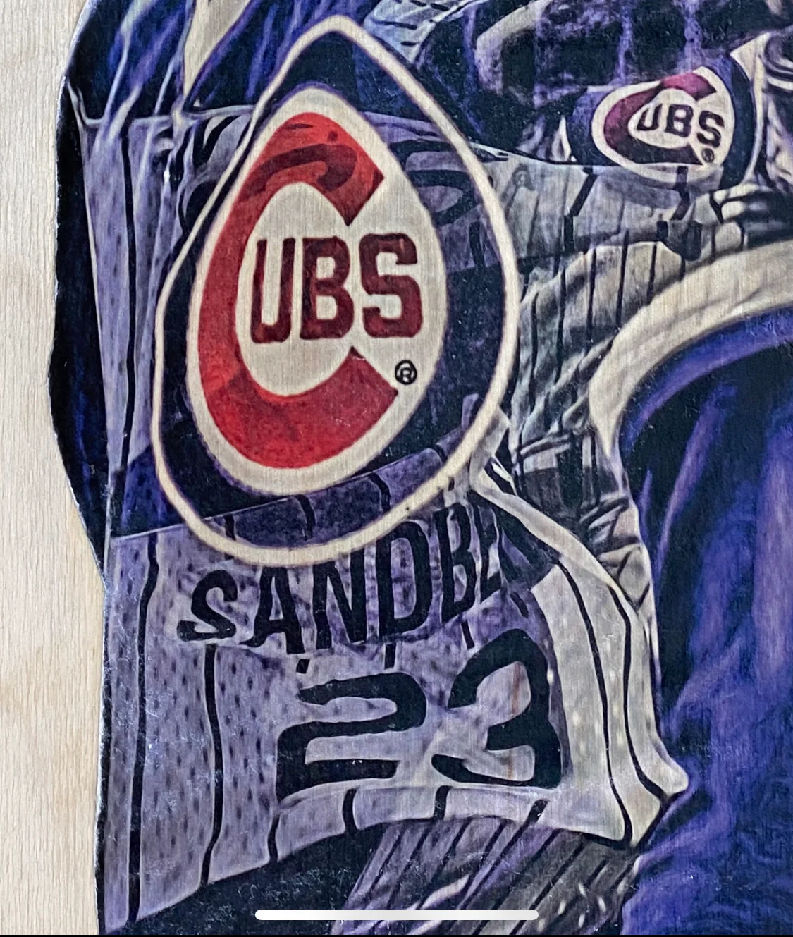 "Ryno" (Ryne Sandberg) Chicago Cubs - 1/1 Original on Wood - Image 3